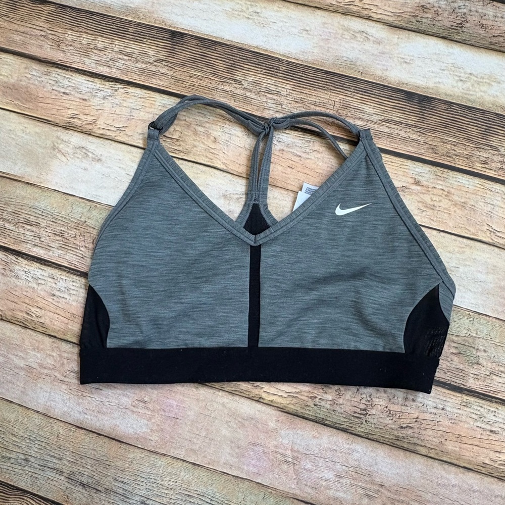 Nike Women's Gray and Black Sports Bra